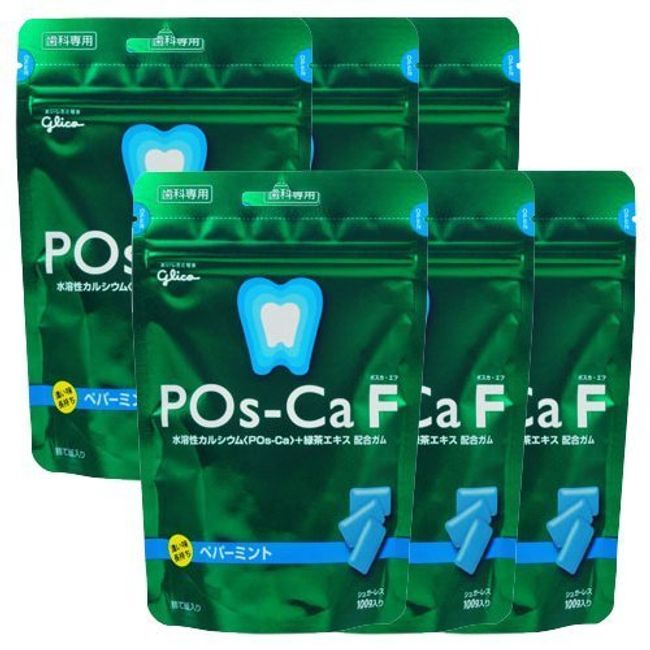 Dental Dedicated Posca F POs-Ca F Pouch Type, 3.5 oz (100 g) x 6 Bags, Peppermint