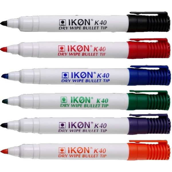 Hainenko Value Bullet Tip Dry Wipe Marker - Assorted Colour (Pack of 10)