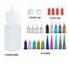 XMASIR Multi Purpose Precision Applicator Set 4 pcs 1 Oz Henna Bottle with 8 Caps 16 pcs Needle Tips Sizes,Use For Henna Tattoo Paste