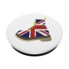 "British" Flag Union Jack Combat Boot" graphic design PopSockets Swappable PopGrip