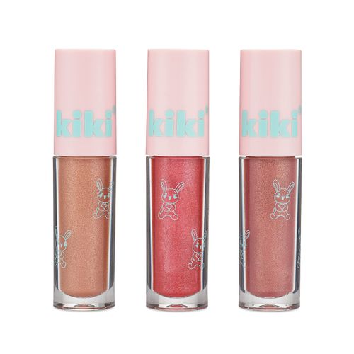 kiki TOO CUTE lip gloss 3 pcs set the original Kawaii makeup moisturizing shimmering colors