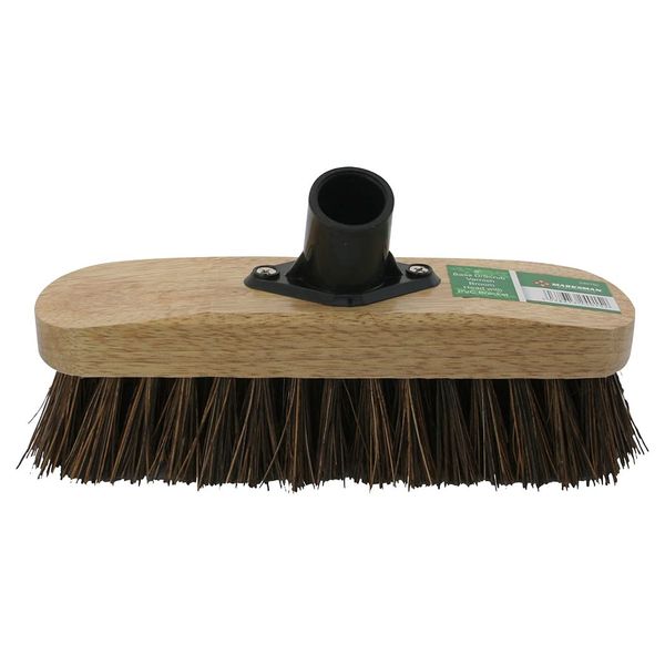 2 X 9" Stiff Broom Varnish Deck Scrub Head PVC Bracket Floor Cleaning Sweeping