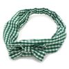 Green & White Gingham Check Headband with Bow Hair Accessories by Zest