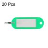 sourcing map Plastic Key Tags with Split Ring Keychain ID Luggage Label Window 60x21mm, Green 20Pcs