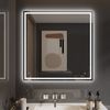 30'' x 30'' Led Bathroom Mirror Gesture Control Wall Mounted Frameless Lighted