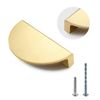 Jiozermi 4 Packs Half Moon Cabinet Pulls, 2 1/2 inch Drawer Pulls, Semicircle Pulls, Solid Brass Hardware Pull, Gold (Total Length: 3.74")