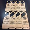 Cleaning in Progress Wooden Door Hanger Sign