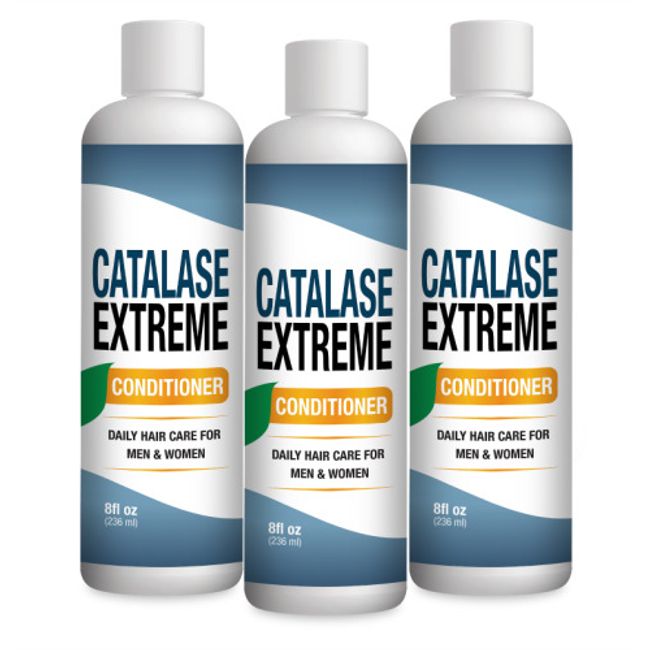 Catalase Extreme Conditioner - 3 Full Size Bottles - Younger Full, Thicker Hair