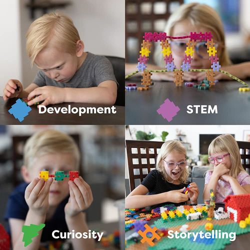 Incredibly Interconnectable Toys KADU Rainbow 250 Piece Set - STEM/STEAM Building + Construction Toy, for Open + Imaginative Play Ages 5+