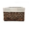 Rectangular Woven Seagrass Storage Bin with Handle,Kingwillow. (water hyacinth, Large)