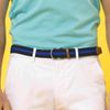 Asquith & Fox Stripe Braid Stretch Belt, Multicolour (Navy/Red 000), 38 (Size:One Size)