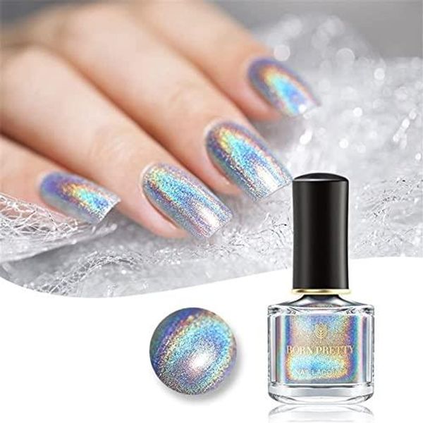 BORN PRETTY Nail Polish Unicorn Nail Glitter Polish Fine Holo Dazzling Rainbow Laser Glitter Nail Polish