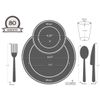 " OCCASIONS " 560pcs set (80 Guests)-Heavyweight Wedding Party Disposable Plastic Plate Set-80 x 10.5'' + 80 x 6.25'' + Gold Silverware + Cups + Napkins (Ivory & Gold Rim)