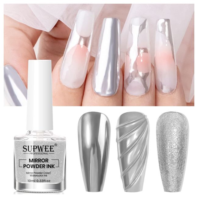 3 Colors Chrome Nail Powder Set Reflective Glitter Metallic Mirror