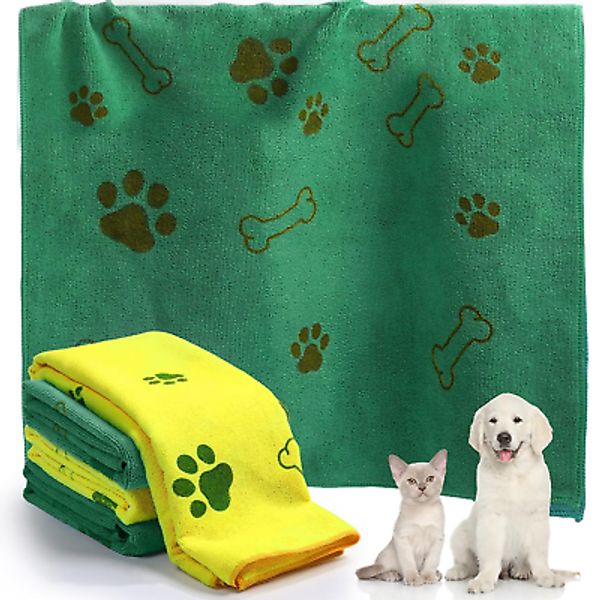 4 Pcs Dog Towels for Drying Dogs Puppy Towel Bulk Microfiber Absorbent Towel Pet