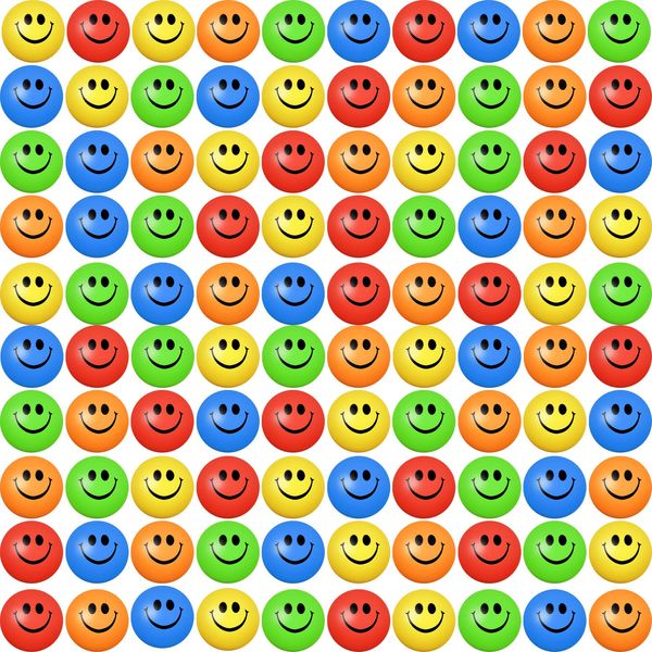 Vinsot 100 Pcs Smile Face Stress Balls Bulk 2 Inch Funny Face Stress Relief Balls Mini Foam Smile Face Toys for End of Year Student Gifts, Finger Exercise, School Prizes, Party Bag Fillers (Colored)