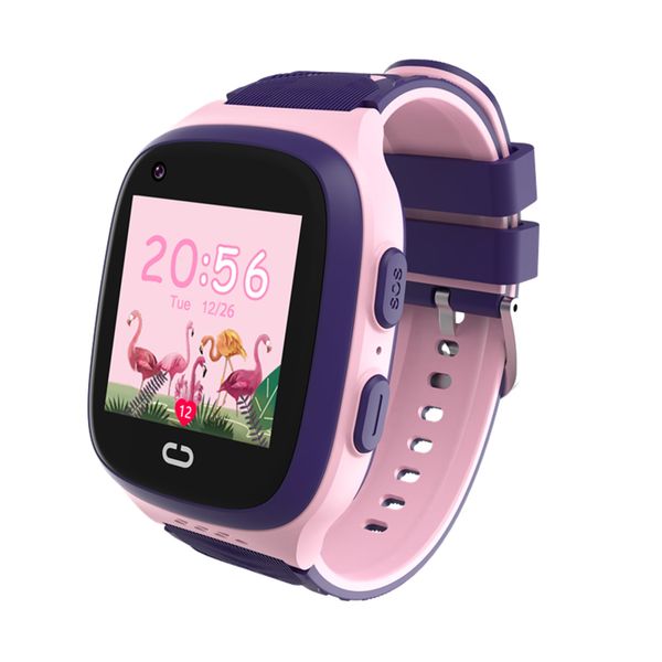 4G Kids Smart Watch for Girls Toys with GPS Tracker SIM Card WiFi Location Cell Phone SOS Calling Waterproof Voice Chat Touch Screen Alarm Clock for Ages 5-12 Kids Birthday Gifts (Pink)