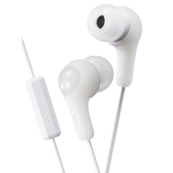 JVC Gumy Plus In Ear Headphones Earphones with Bass Boost and Comfortable Earbuds, White