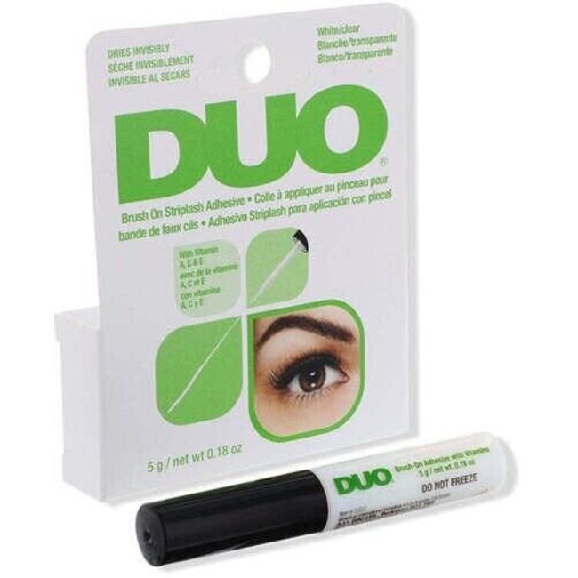 DUO BRUSH ON Striplash Adhesive Eyelash Lashes Glue White Clear Invisible