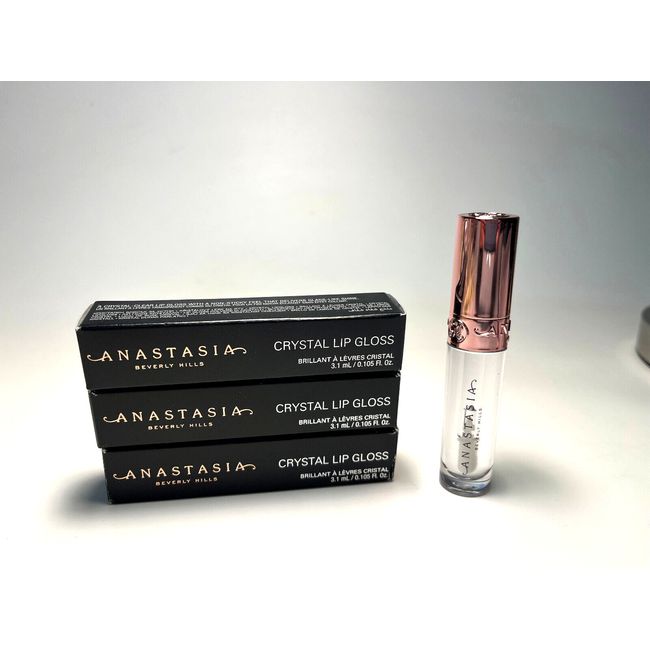 3x Anastasia Beverly Hills Crystal Lip Gloss Deluxe 3.1ml Each  in Glass - Clear