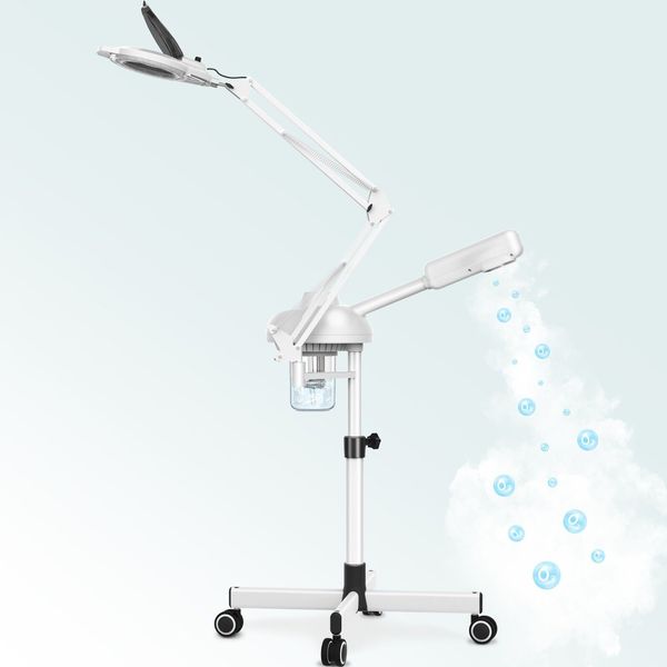 TASALON Professional Facial Steamer with Magnifying Lamp, 2 in 1 Facial Steamer