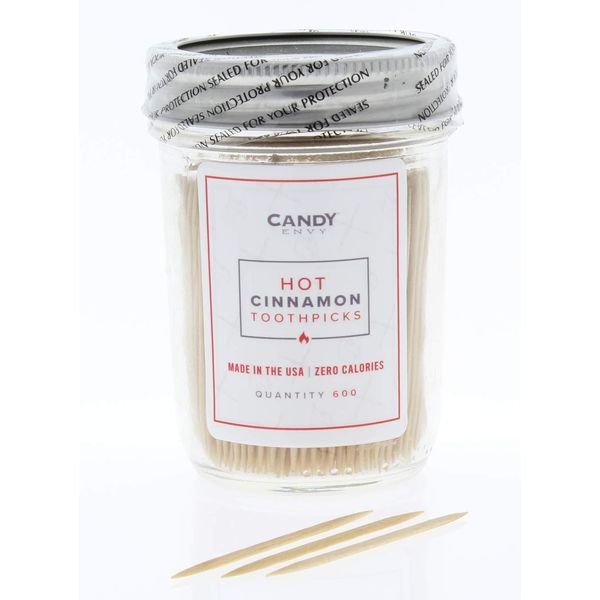 200 Ct. Cinnamon Flavored Toothpicks - Hot Cinnamon Flavor Infused Toothpicks - Help Fight Cravings