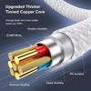 USB Type-C to Type-C Fast Charging Cable, 60W PD Compatible, 1m, White, Braided