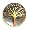 Flamed copper 12 inch ancient graffiti raised 3-D tree wall disc ANCIENTAG83241