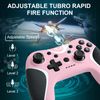 Wireless Switch Controllers Pink,Nintendo Switch Controller for Nintendo Switch/Lite/OLED /Switch 2/Windows PC with Programmable/Vibration/Turbo Funtion,Switch Pro Controller Gamepad with 2 Thumb Caps