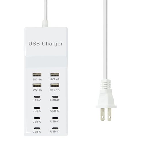 USB Charger, 12-Port USB Charging Station (4 USB-A Ports and 8 USB-C Ports) Multiple USB Charger Station Compatible with iPhone 15/14/13/13pro max 12/12/12 Mini/12Pro/12Pro, Tablet PC, Smartphone