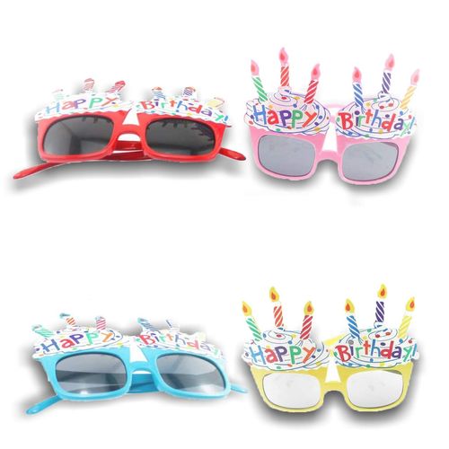 D STONE Party Sunglasses Cosplay Goods Colorful Birthday Glasses Set of 4 (Pink, Yellow, Red, White Blue)