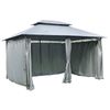 10'x13' Outdoor 2-Tier Vented Canopy Steel Gazebo BBQ Party Tent Shelter Shade