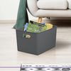 Superio 22L Large Ribbed Storage Bin- Plastic Storage Bin  (2 Pack, Grey)