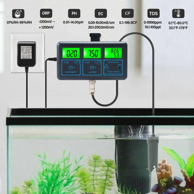 Water Quality Tester Tuya WiFi Digital PH/EC/SG/Salt/Temp Meter