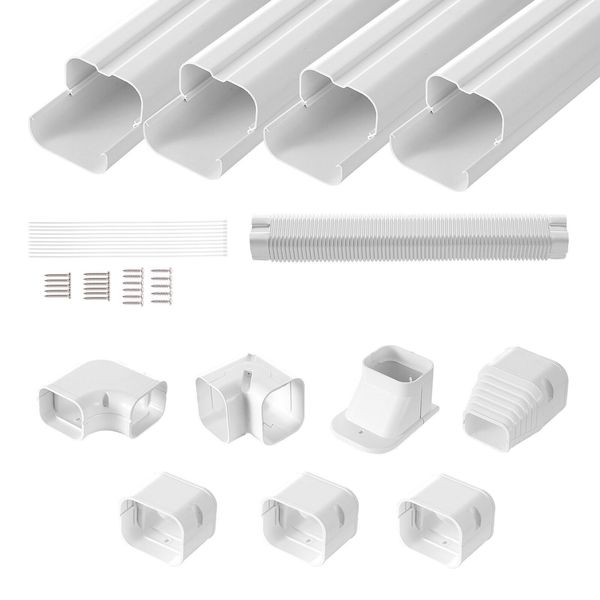 VEVOR 3" W 15.8Ft Line Set Cover Kit For Mini Split/Central Air Conditioner PVC