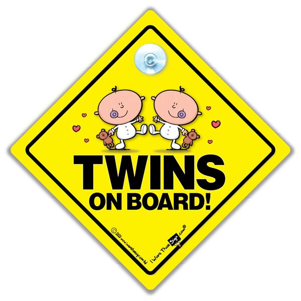 Twins On Board Sign, Baby On Board Sign, Grandchild On Board, Baby On Board Sign, Grandchild on Board Car Sign, Baby On Board Car Sign, Twins Car Sign, Baby Car Sign, Grandchild Car Sign 14 cm