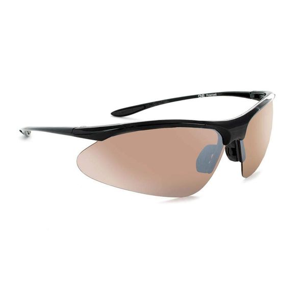 Optic Nerve - 2022 Premium & Affordable Polarized Sport Sunglasses for Women, Tightrope Edition with Shiny Black Frame/Brown/Silver Flash Lens