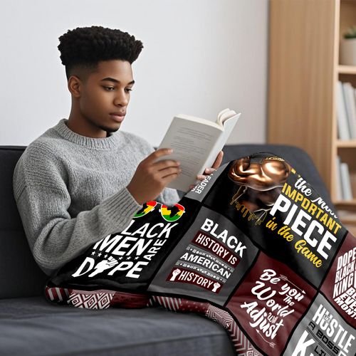 OAKZIUE African American Black Gifts for Men, Afro American Gifts for Men Blanket 60"x50", Birthday Gift for Him Boyfriend Husband, My Man Gift Idea for Fathers Day Juneteenth Christmas Valentines Day