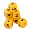 Number Dice, 20 6Sided Plastic Dice, Rounded Corners (Yellow)