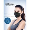 HUHETA 50 Packs KN95 Face Mask, 5-Layer Face Mask Filter Efficiency≥95% (Black)