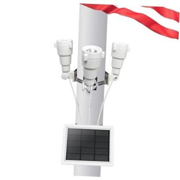 Solar Flag Pole Light, Flagpole light Solar Powered, 3 Super Bright PC White