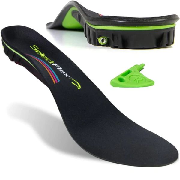 SelectFlex® Adjustable Arch Support Orthotic Insoles Helps a Person with Plantar Fasciitis, Neuropathy, Flat Feet, Overpronation, Foot Pain, Mortons Neuroma, Low Back Pain Women 7.5-8.5 Men 6.5-7.5