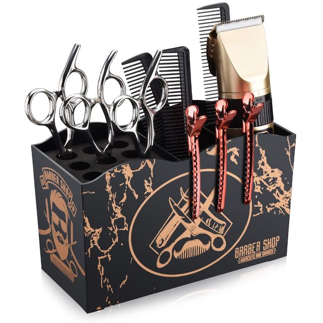 Noverlife Friseurscherenhalter Box, Friseur Professioneller Salon Friseurscherenständer Halter Aufbewahrung für Haarstylingkämme Clips Bürsten, Salon Friseurscherenhalter Organizer