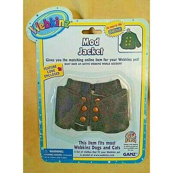 WEBKINZ MOD JACKET DENIM STUDS NEW DOGS CAT OUTFIT WE00030 JEAN COAT SEALED*