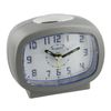 Travel Alarm Clock Blue LED Light Snooze + AA Battery (Silver)