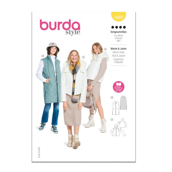 Burda Style Sewing Pattern B5869 Misses' Waistcoat & Jacket