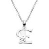 Heritage Sterling Silver Celtic Initial E Necklace of Length 45.7cm