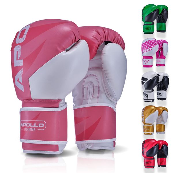 Apollo Boxhandschuhe Männer aus PU Leder | Thai Boxhandschuhe Damen und Herren | für Boxsack, Training, Sparring, Fitness, MMA Handschuhe | Kickbox Handschuhe | Boxing Gloves 12/14/16oz.