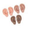 3 Pairs Silicone Ear Model, Soft Flexible Ears 3 Colors Artificial Reusable Novice Simulated 3D Nose and Mouth Model Display Prop Teaching Tool for Piercing Practice