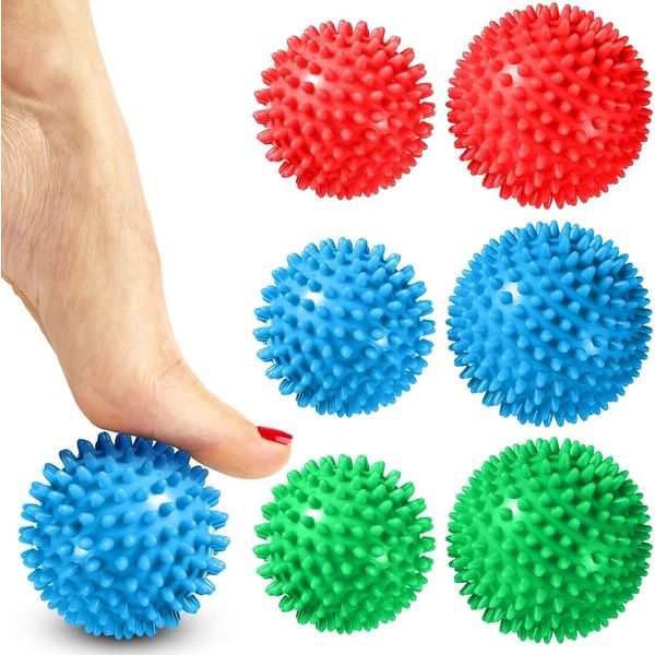 Peace Massage Ball for Feet Stiff Massage Ball Muscle Spiky Roller Plantar Fasciitis Back Muscle Pain Hand Exercise Nerve Balance Physical Therapy (Red)